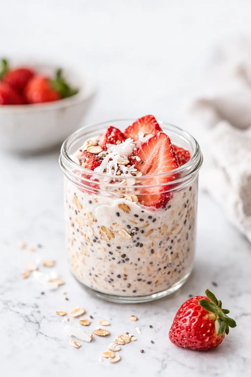 Overnight Oats with Strawberry Coconut