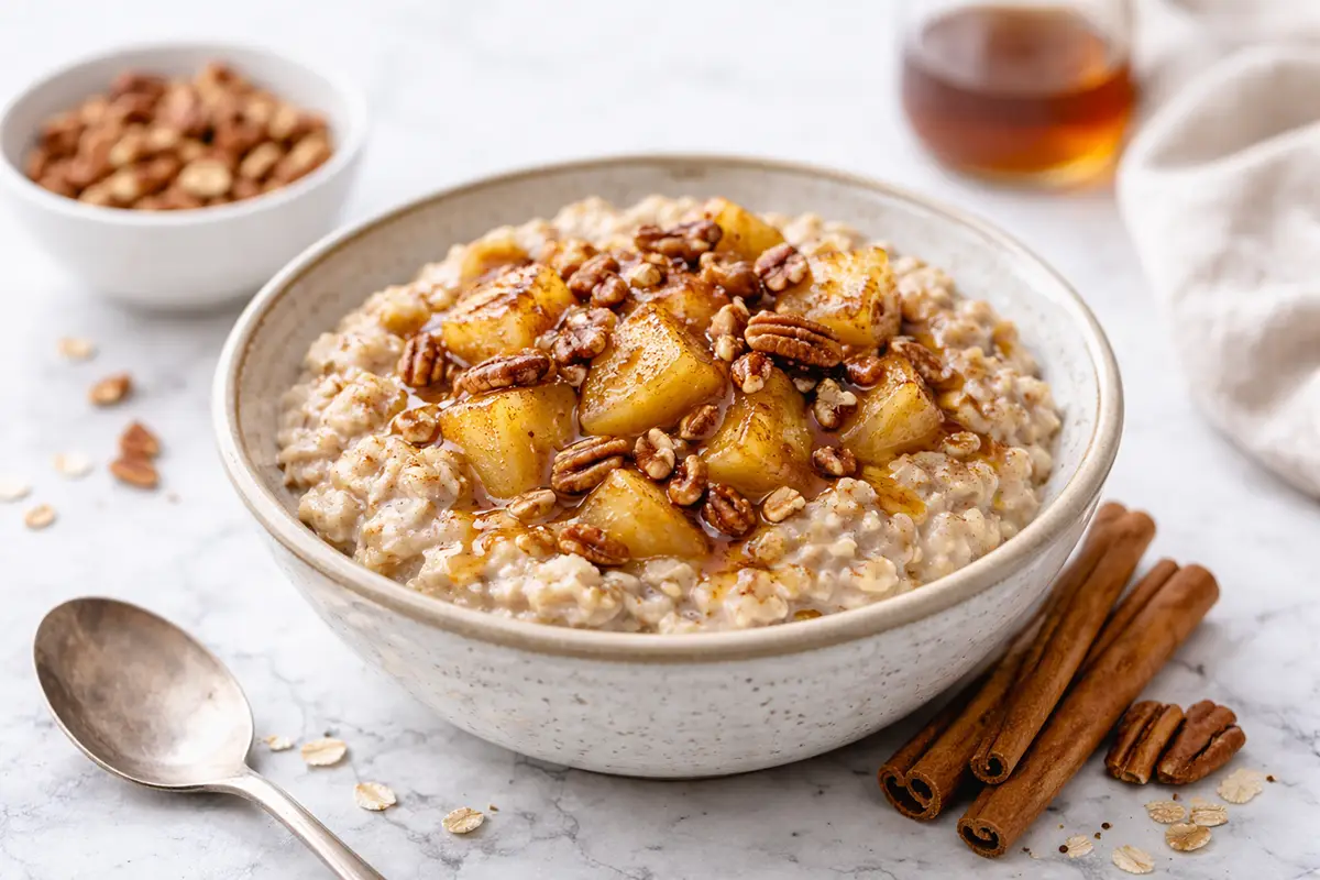 Warm Oatmeal Apple Pecan